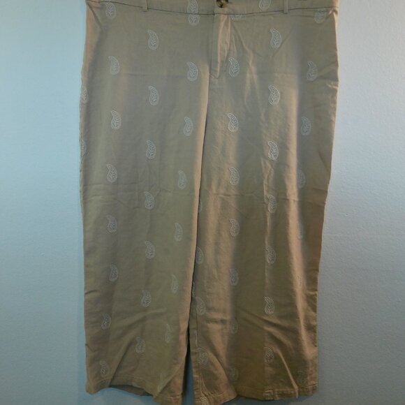 Tan Embroider Wide Leg Pants Size 16 - Picture 1 of 7